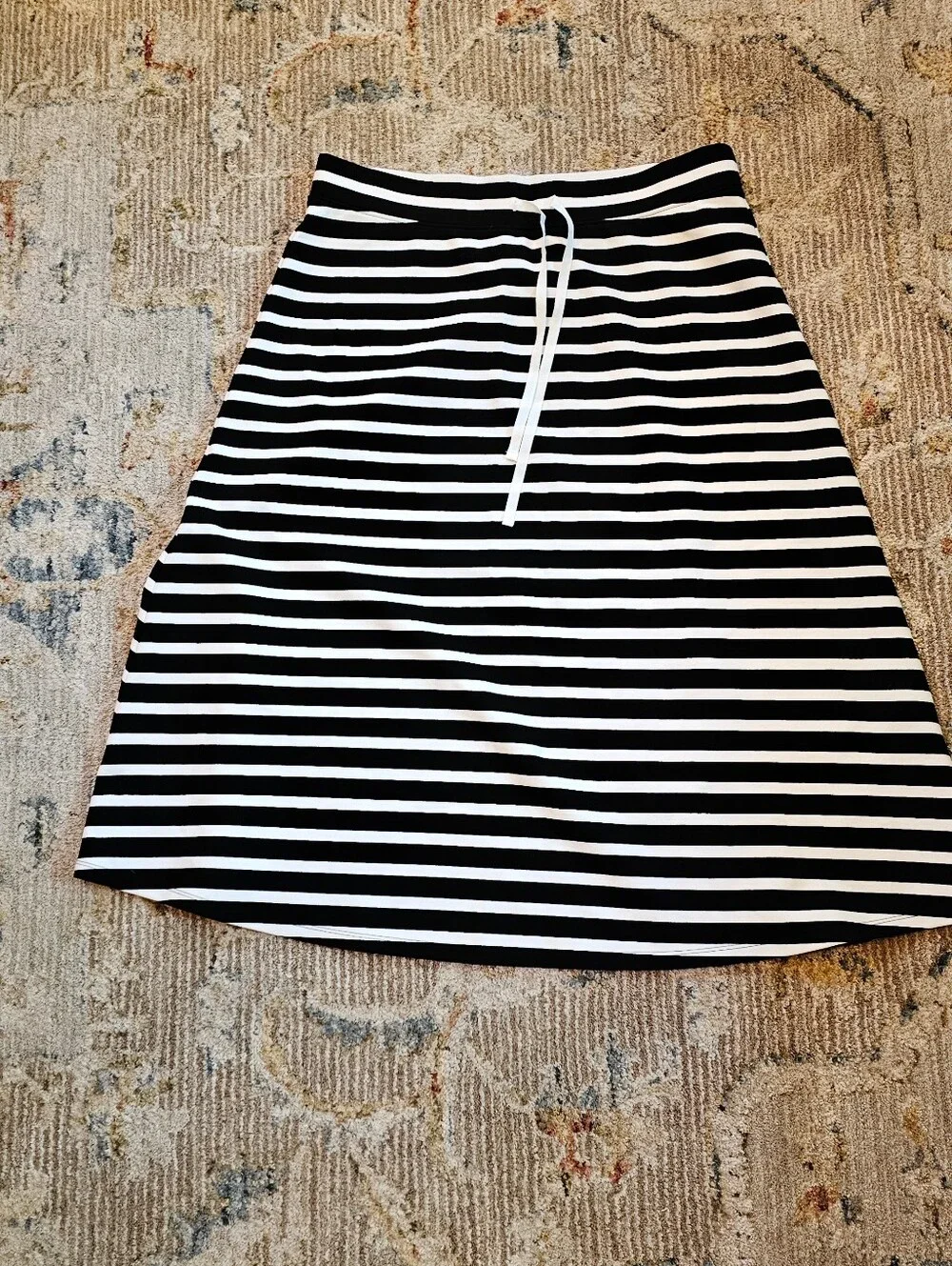 NWT Talbots Effortless Ultraknit A-Line Midi Skirt - Crocus Stripe, Sz L P